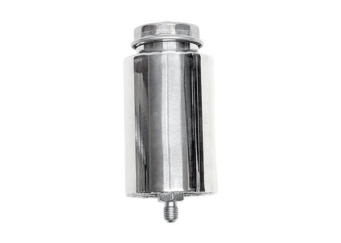 Single supply polished alloy brake fluid reservoir