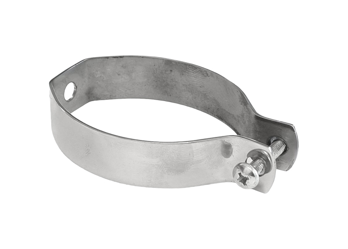 Stainless steel strap to secure polished alloy brake fluid reservoir tanks.