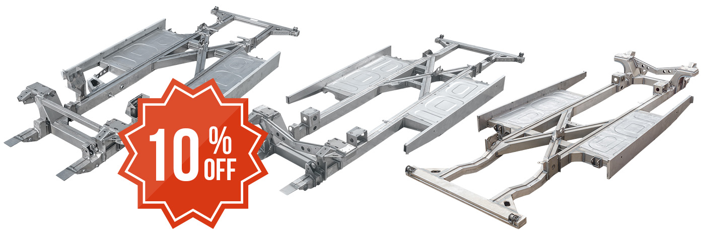 10% Off | Three Austin Healey complete chassis, available from A H Spares