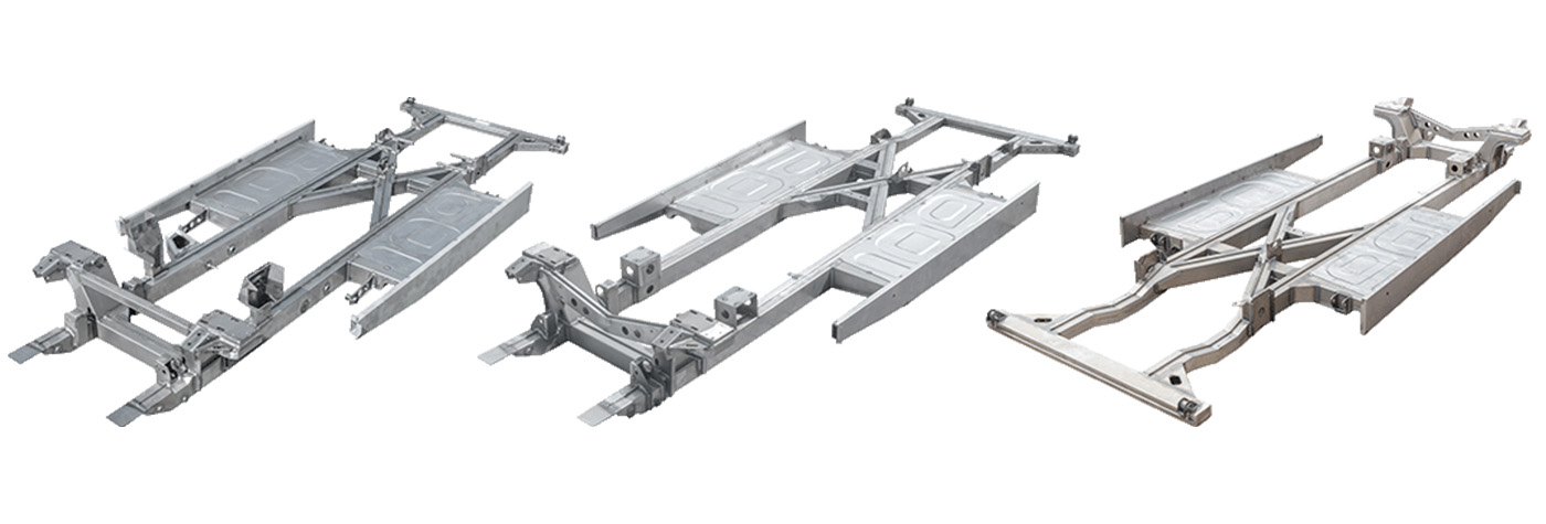 Three Austin Healey complete chassis, available from A H Spares