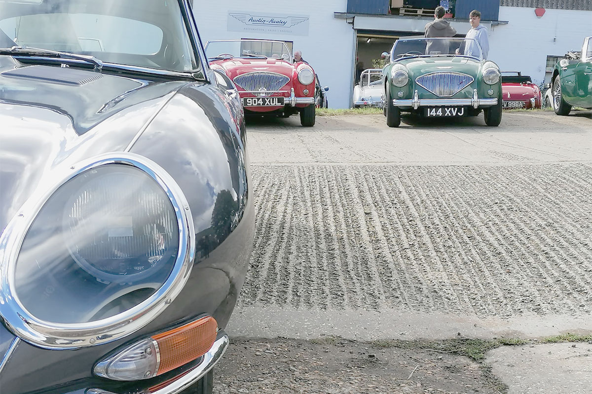 Classic Jaguar and Austin Healeys at Rawles Motorsport's Open Day 2023