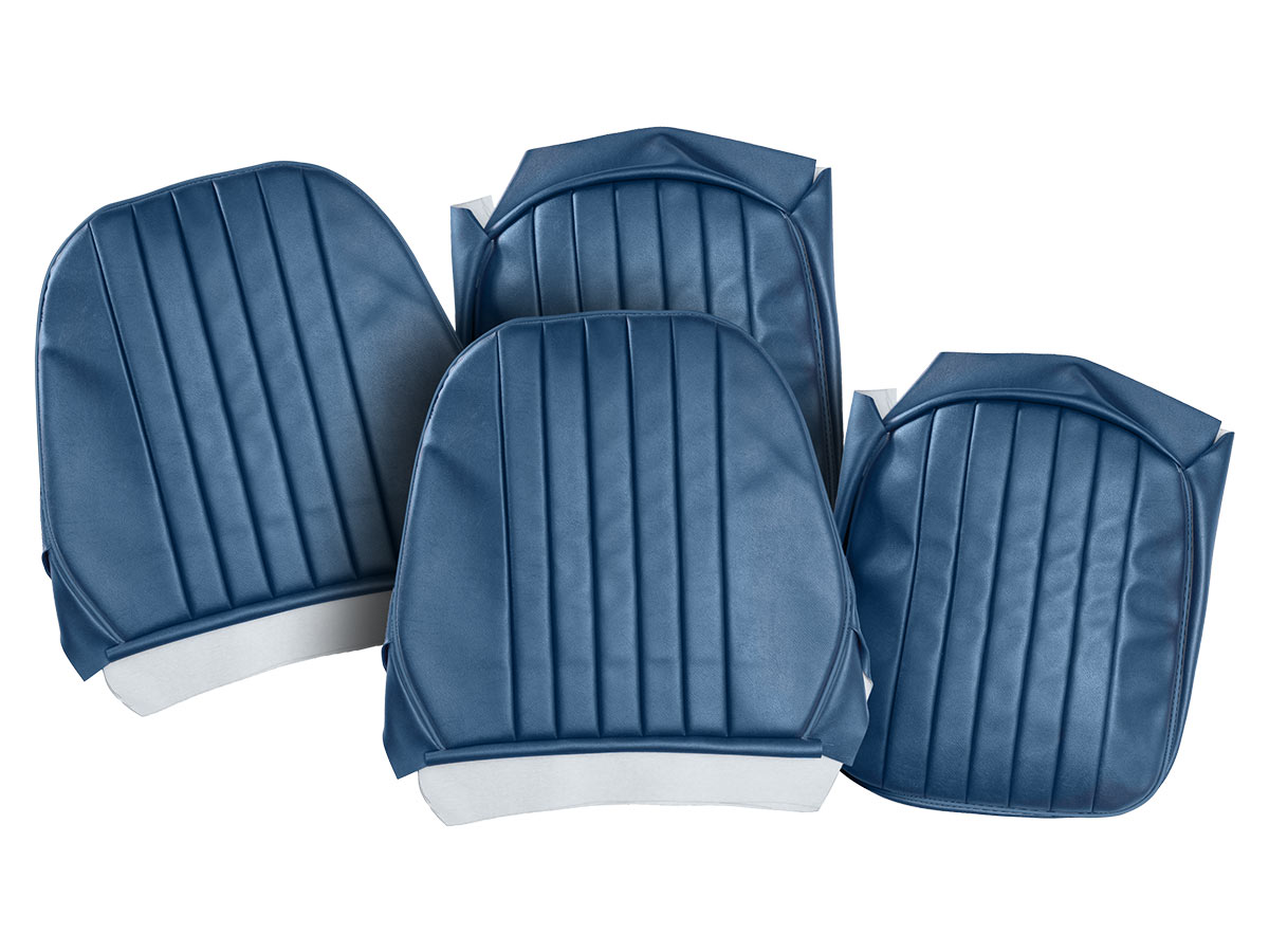Austin Healey Sprite MK1 Frogeye front seat covers | Blue with blue piping