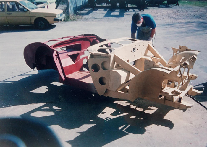 Graham Foster's Austin Healey 100/4 during reassembly