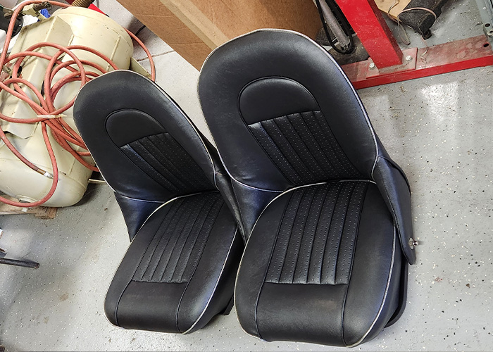 Newly upholstered pair of Austin Healey 3000 front seats