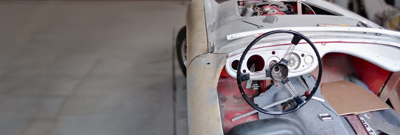 Pedro Passadore's Austin Healey 100 during restoration in Uruguay