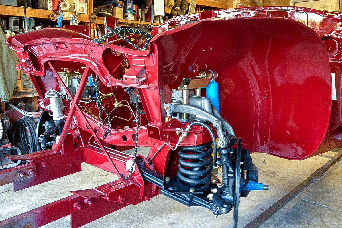 Austin Healey 3000 front shroud after the initial straightening work